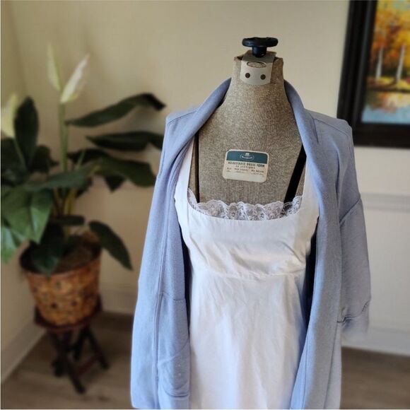 Athleta Lotus Wrap Blue Heather Open Front Cardigan with Pockets Size XXS/XS - Picture 9 of 11